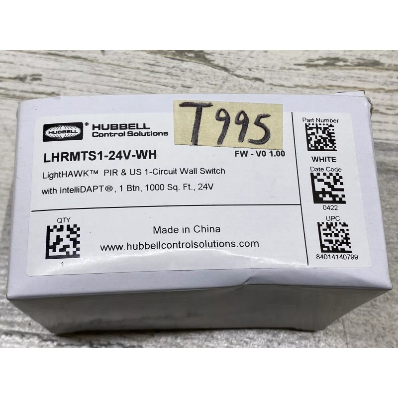Hubbell LHRMTS1-24V-WH - Lighthawk PIR & US, 1-Circuit Wall Switch