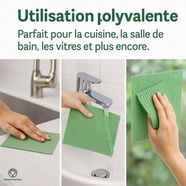 Zukunftsenkel Swedish Dishcloths, Biodegradable Cleaning Cloths, Plastic-Free Cleaning Cloths, Biodegradable Dishcloths Dish Cloths (Green)