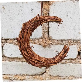 BESTOYARD 6 Pcs Rattan Garland Crescent Moon Grapevine Wreath Moon Garland Wedding Hanging Wreath Miniture Decoration Wedding Decorations Vine Branch Rattan Modeling Artificial Flower Iron