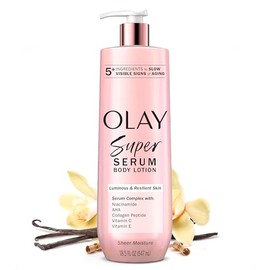 Olay Super Serum Loción para manos y cuerpo para piel seca, hidratación de larga duración las 24 horas, complejo de suero de más de 5 ingredientes par