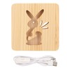 Wooden Carving Night Light Rabbit Shape Soft Light Eye Protection