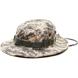 Army Universe ACU Digital Camouflage Military Wide Brim Jungle Bucket Fishing Camping Boonie Hat with Chin Strap (X-Large - 7.75")