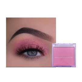 Glitter Pink Eyeshadow Powder Palette, Pink Eye Shadow Smooth, Purple Pearlescent Mermaid Eyeshadows Cream, Single Shimmer Brightener Color, Highly Pigmented for Eyes Makeup