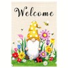 Spring Welcome Gnome Garden Flag 12 x 18 inch Double