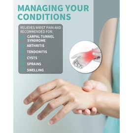 BEOZINZ 2PCS Castor Oil Pack Wrap for Wrist Hand Wrap Wrist Brace for Carpal Tunnel Relief,Adjustable Reusable Compression Support for Women Men Right & Left Hands,Castor Oil Not Included