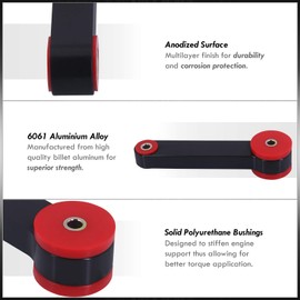 AJP Distributors JDM 6061 Billet Aluminum Engine Pitch Stop Mount Solid Polyurethane Bushing Suspension Upgrade Kit Compatible/Replacement For Impreza WRX STI Legacy GT Forester XT LGT FXT