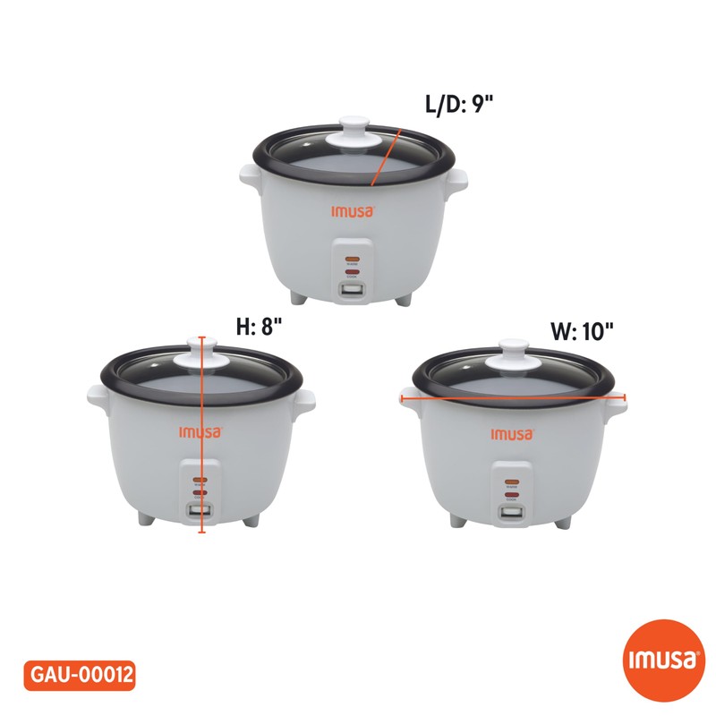 IMUSA USA GAU-00012 Electric NonStick Rice Cooker 5-Cup (Uncooked) 10-Cup