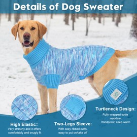 On The Roll Pet Clothing,Turtleneck Dog Sweater,Sweaters for Dogs Boys and Girls,Pullover Dog Sweaters,Pet Knitted Clothes,Fit for Different Kinds Dogs,for Spring,Autumn and Winter(Blue M)