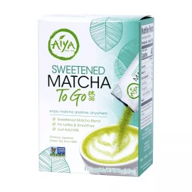 Aiya Japanese Sweetened Matcha To Go Sticks 0.42oz Pack of 8 Vegan Gluten Free