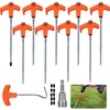 Pack of 10 Rotating Tent Pegs with Thread Camping Pegs