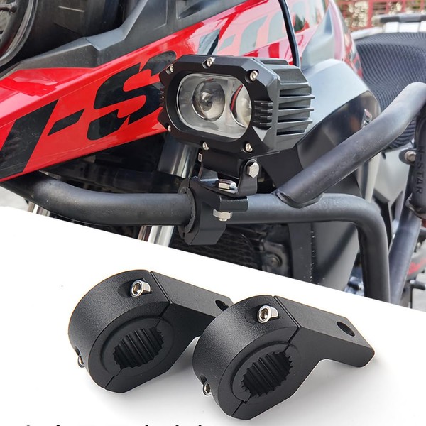 Motorcycle Bumper Stay, Fog Light Stay, Installation Stay, No Drilling Required, Easy Installation, For Cars, Stands, Pipes, Universal Installation, LED Floodlights, Auxiliary Lights, Headlights, Work Lights, Set of 2