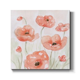 Square Premium Gallery Wrapped Canvas Flower Multicolor Wall Art Abstract Floral Romance Modern Pictures Print for Home Office, Ready to Hang