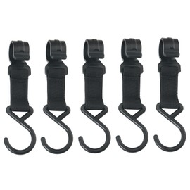 ZZLZX 5PCS Hook Hangers Velcro Hat Hooks Clothing Hooks Storage Hanging Hooks for Ice Shelters Camping Lights Pots Cookware Portable Storage Racks for Ice Fishing Tents Outdoor Camping Hunting Black