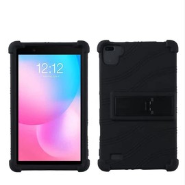 QYiiD Universal 8 Inch Tablet Case, TCL Tab 8 LE/Onn 8 Inch/Fire HD 8 / AT&T Trek 2 HD Case, Light Weight Silicone Kids Friendly Rubber Soft Shock Proof Protective Cover for All 8 inch, Black