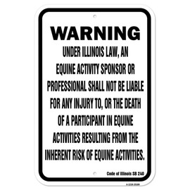 Illinois Equine | 12" X 18" Heavy-Gauge Aluminum Rust Proof Parking Sign | Protect Your Business & Municipality | Made in The USA