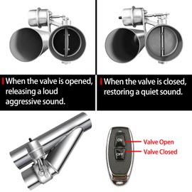 Peastorm Catback Exhaust System Exhaust Cutout 3 Inch with Elbow Muffler Exhaust Valve Kit (1 Wireless Remote Controller, 1 Valve)