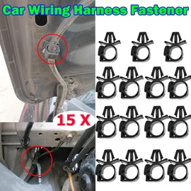 YehVeh 15 Pack Car Wire Clips Wiring Harness Loom Routing Clip Fastener OD 11mm Fixed Retainer Bracket for GM Ford Trucks Cars Sedan UTV Engine Pipe Cable