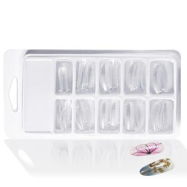 Nail Tip, Long Length, Transparent Fake Nail Mold, Nail Extension, Nail Tip, Foam Tip, For Beginners, Case Set, Mold for Polygel, 100 pcs, Transparent Nails