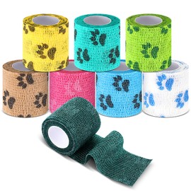 Threlaco 8 Rolls Pet Self Adhesive Bandage Wrap Bitter Vet Wrap Dog Bandage Pet Wrap Bandage Non Woven Tape for Dog Pet Cat Horses Birds Animals, 8 Colors