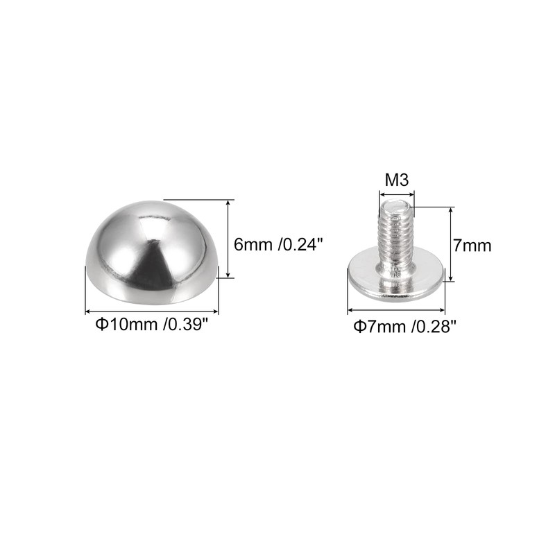 sourcing map 20 Sets 10 x 6 mm Round Rivets
