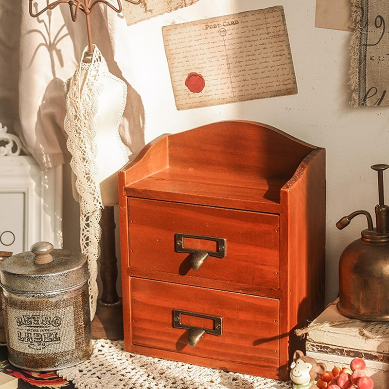 QoTang Floating Nightstand Shelf with Drawer Rustic Wood Floating Wall