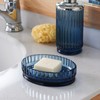 4PCs Heavy Weight Decent Blue Glass Bathroom Accessories Set with