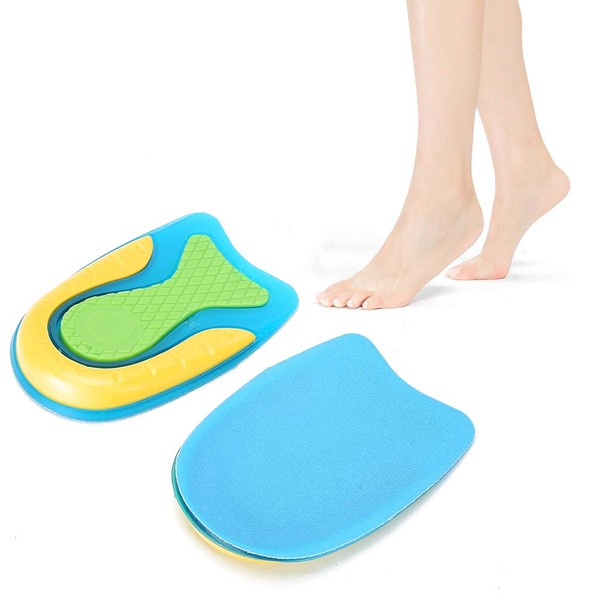Brrnoo 2 Pairs Gel Heel Cups, TPE Soft Heel Pads for Plantar Fasciitis Heel Spur and Achilles Tendon Pain, Gel Heel Protector and Cushion that Absorbs Support (L.)