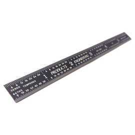 5R Flexible Machinist Ruler with Markings - 6 Inches, Black Chrome