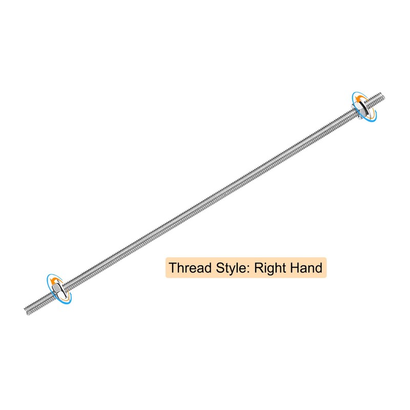 sourcing map 8pcs 8/32 Inch M4 Threaded Rods with 40pcs
