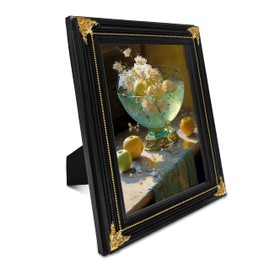 iAmoy Black Picture Frames 8x10, Vintage Picture Frames 8x10 for Wall and Tabletop, 8 by 10 Photo Frame Display Vertically or Horizontally