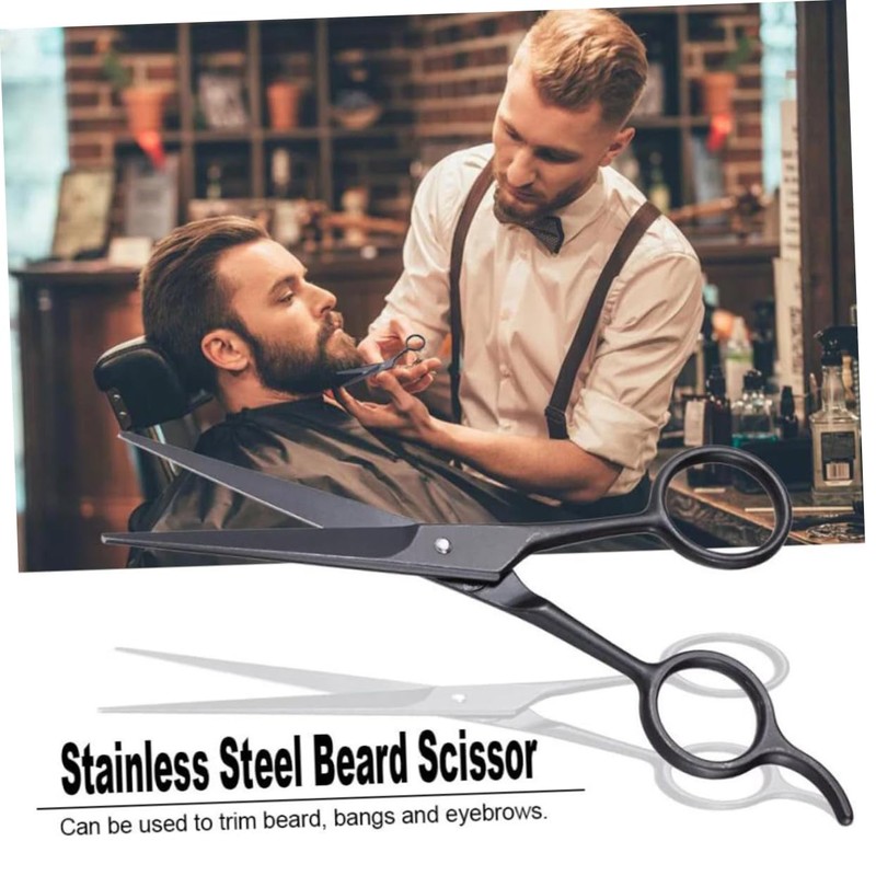TEHAUX Men's Stainless Steel Beard Eyebrow Scissors Hairdressing Scissors Set