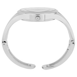 Excellanc Women's Clasp Watch Metal Bracelet Clasp Bracelet Bangle Readable Numbers Round Length 15.5cm Quartz Wrist Watch Gift Idea for Women, Silver/black, Bracelet