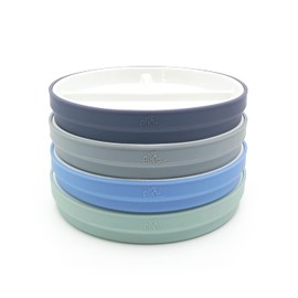 Elk and Friends Kids Porcelain White Plates with Silicone Sleeves | Divided Plates | Suitable for Kids/Toddlers | Microwave & Dishwasher Safe | Non Slip | Snack Dishes