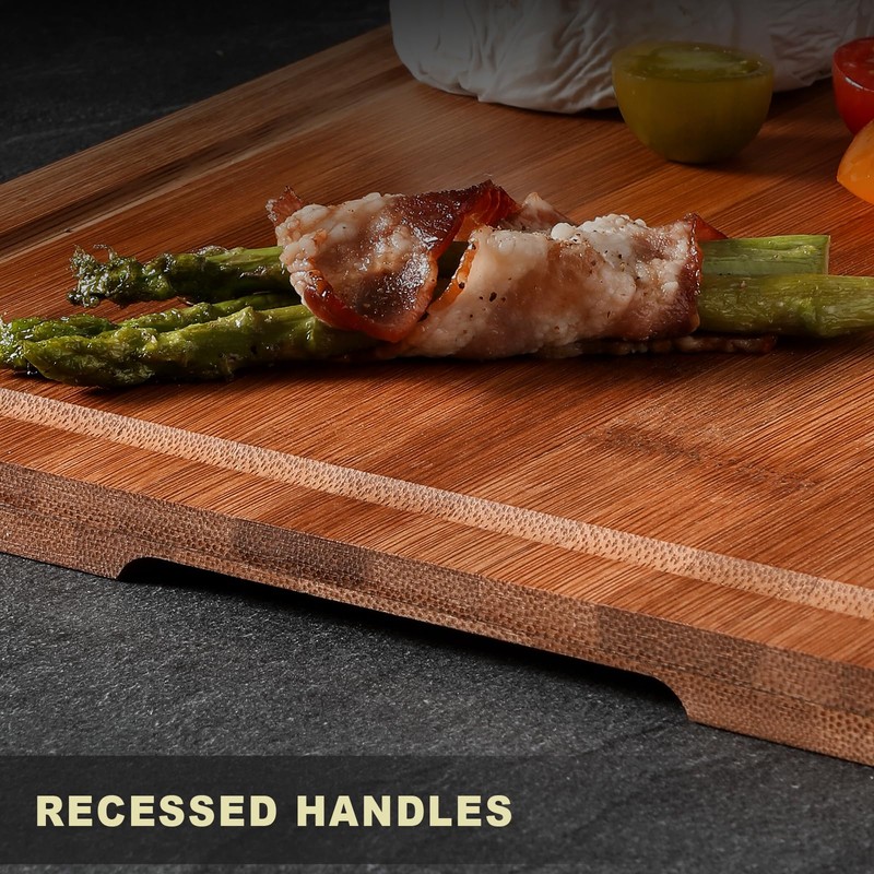 Hiware Wood Cutting Boards for Kitchen, Heavy Duty Bamboo Cutting