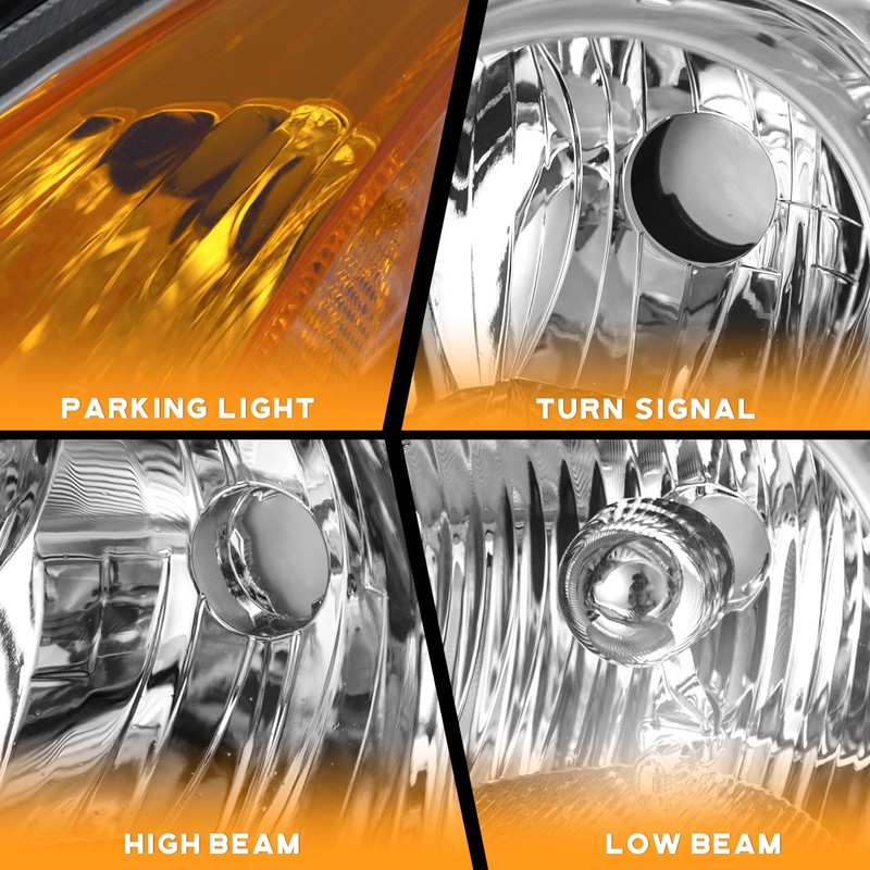 WEELMOTO Headlights Compatible with 2007-2009 Nissan Altima 4Dr Sedan Headlight