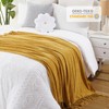 BATTILO HOME Gold Chenille Throw Blanket for Couch, Decorative Fringe