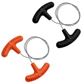 2PCS Outdoor Survival Saw Wire with Comfortable PP Handle, Cutting Steel Chain Steel Wire Cable Saw Cutting Tool for Wood Camping Hiking Fishing Travel (Orange & Black)