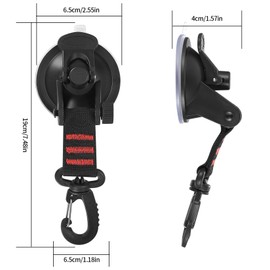 Suction Cup Hooks, Pack of 4 Camping Suction Cups with Hooks, Extra Strong, Suction Cup Anchor with Attachment, Multifunctional Suction Hook for Car, Camping, Motorhome, Household, Tent, Awning Canopy