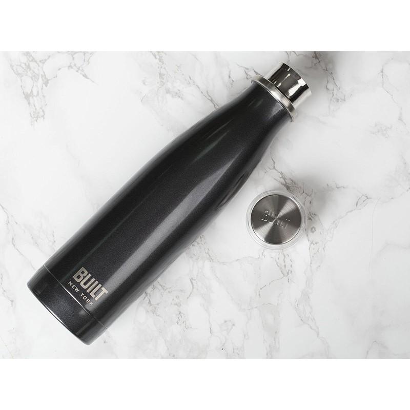 BUILT Tritan Double Wall Stainless Steel Vacuum Insulated, 17-Ounce, CHARCOAL