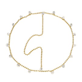 Headpiece Jewellery Gold Rhinestone Head Chain Layered Bridal Headpiece Crystal Festival Hair Accessories for Bride and Bridesmaid 4507