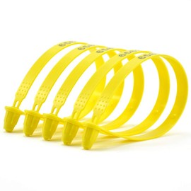 Leadseals(R) 100 Yellow Plastic Truck Trailer Seals Tite-Lock Tractor Door Seal Tamper Evident Security Tags Numbered Safty Disposable Locks for Trailer Logistics Shipping Transport