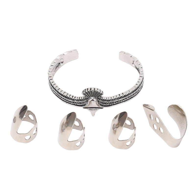 Guitar Pick Set with Alloy Bracelet Stainless Steel Finger Thumb