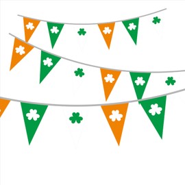 1 PCS St Patrick's Day Pennant Banner,St Patrick's Day Bunting Decorations,St Patricks Day Accessories,Saint Patrick Table Decorations,St Patrick's Day Party Decoration(7M 24 Flags)