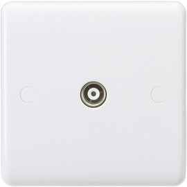 Knightsbridge CU0110 Curved Edge Twin Coax TV Outlet, White