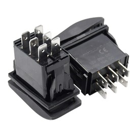 Galloparts 2 PCS VLD1S00B-AZC00-000 Rocker Switches (ON)-Off-(ON) 20A 12VDC Sealed Non-Illuminated 6 Connections
