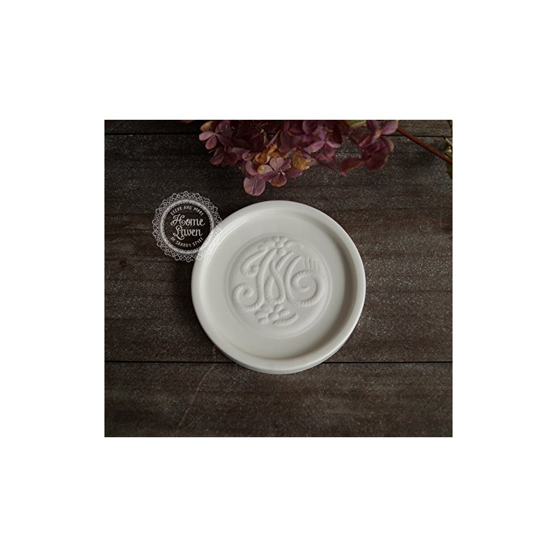 Mathilde M Broderie Soap Dish Round Ceramic Bathroom Nostalgia Country