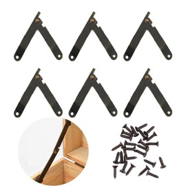 Hinges Metal Fittings [Set of 6] Metal Fittings Length 2.7 inches (68 mm) Width 0.4 inches (11 mm) Bronze Support Hinges Folding Support Hinges Furniture Maintenance Openings Metal Materials 360