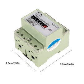 Electric Meter DIN Rail Electronic KWh Meter, 220V AC Digital Single Phase Wattmeter 2 Wire 4P Energy Meter