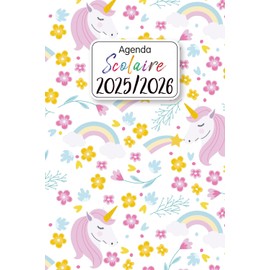 Agenda Scolaire 2025/2026 Kawaii: Planificateur Licorne Journalier (Deux jours par page) | Organisateur de Sept 2025 à Juil 2026 | Pour Filles et Adolescentes de Primaire, Collège, et Lycée
