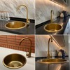 12.6 Inch Gold Round Bar Prep Sink - Single Bowl